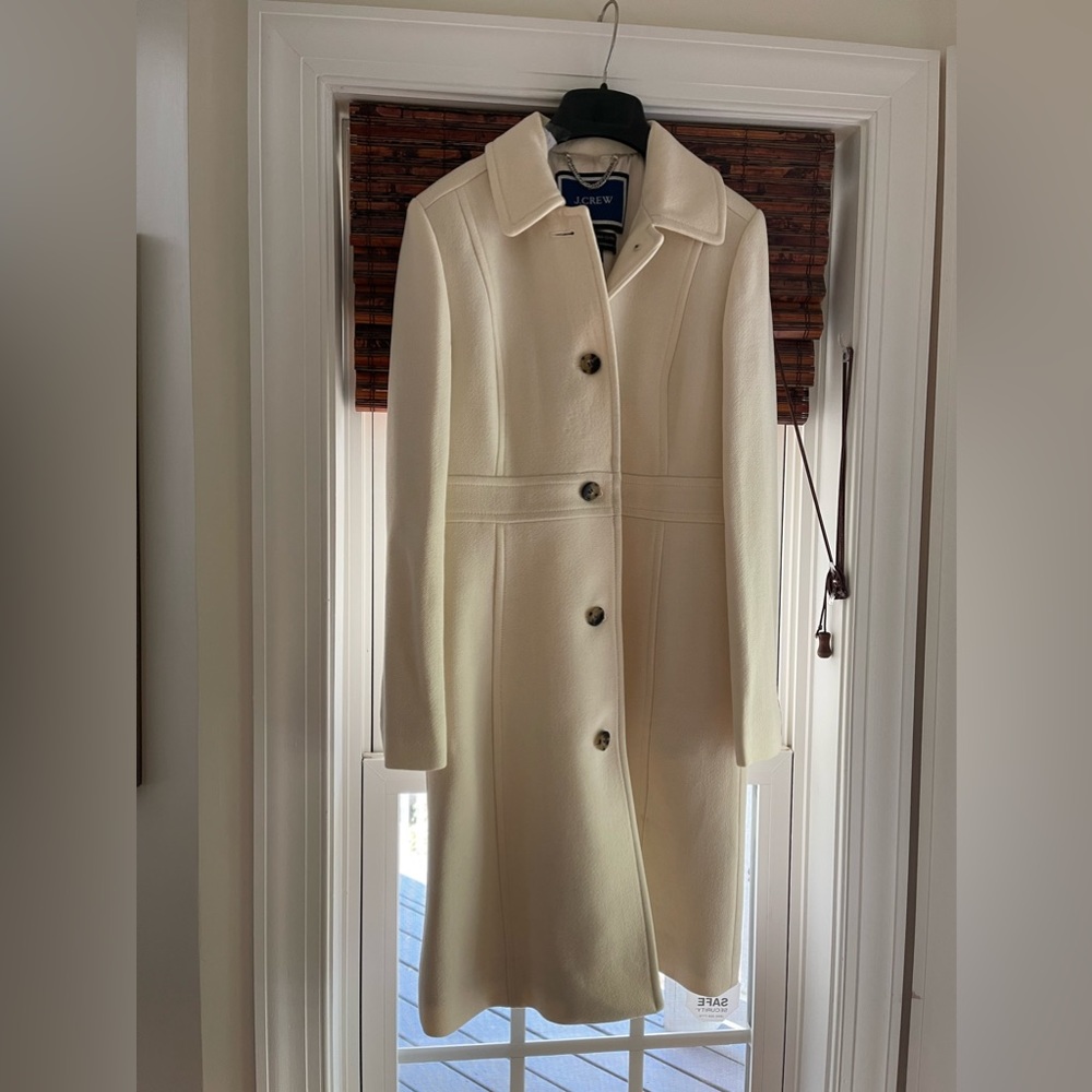 J Crew Ivory/Cream Winter Coat, Size 6